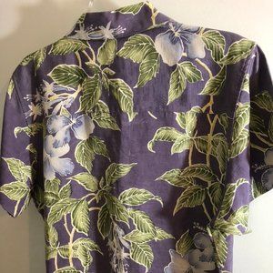 Tommy Bahama Tops - 100% silk Hawaii purple with blue flowers size L Tommy Bahama Tops - 100% silk Hawaii purple with blue flowers size L
